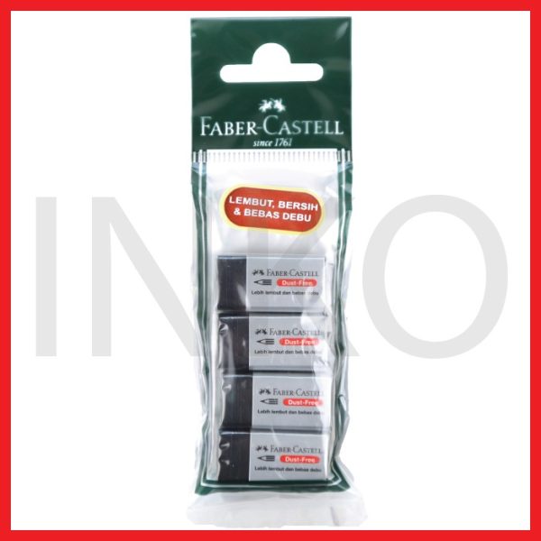 FABER CASTELL ERASER DUST FREE 7199 SMALL BLACK SET 4