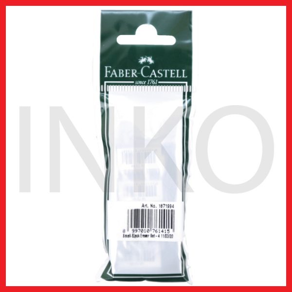 FABER CASTELL ERASER DUST FREE 7199 SMALL BLACK SET 4