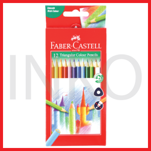 FABER CASTELL TRIANGULAR COLOUR PENCILS 12L