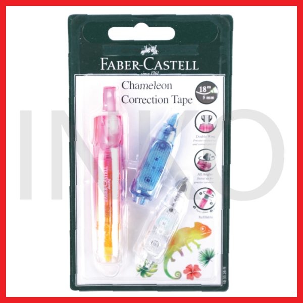 ginee_20260921123328243_2516224704.jpg FABER CASTELL CORRECTION TAPE CHAMELEON DAN 2 REFILL BAR PINK