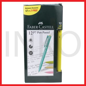FABER CASTELL BALLPOINT P7 PASTEL 0.7 INK BLACK 12PCS