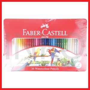 FABER CASTELL WATERCOLOUR PENCILS IN TIN CASE 36L