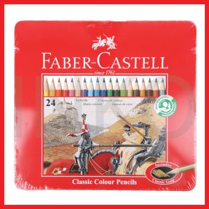 FABER CASTELL CLASSIC COLOUR PENCILS IN TIN CASE 24L