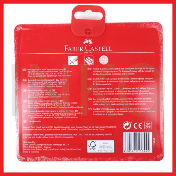FABER CASTELL CLASSIC COLOUR PENCILS IN TIN CASE 24L