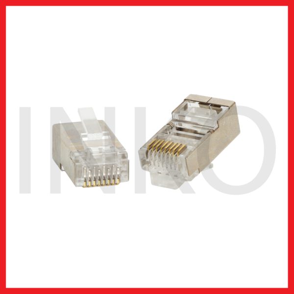 RJ45 Modular Plug Cat6 STP 8P8C Copper Gold Plated 15u.
